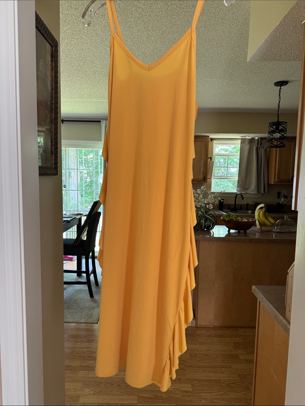 Yellow Ruffle Slip Dress - Picture 3 of 7